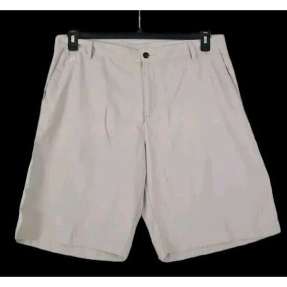Adidas ClimaLite Khaki/Gray Flat Front Golf Shorts Men's Size 38. - Picture 1 of 10